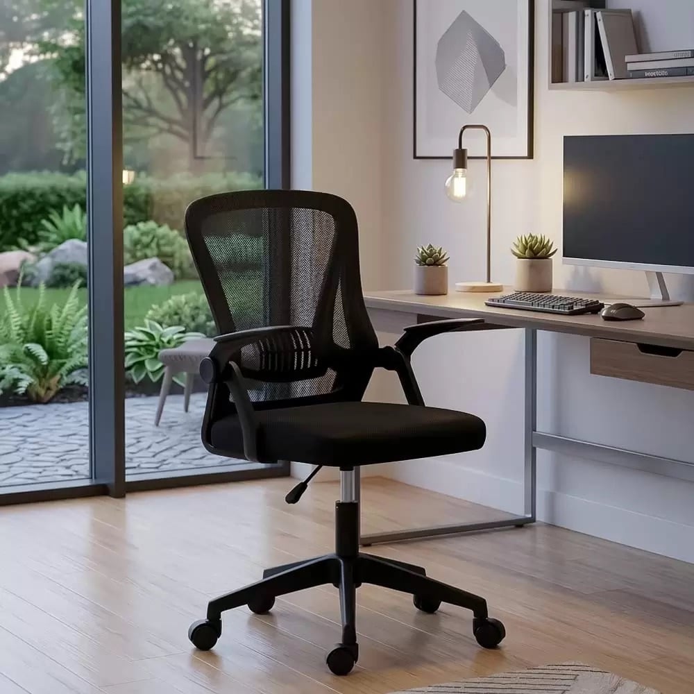 Scaun de birou cu brațe rabatabile OFF 433 negru